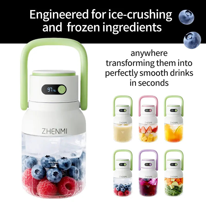ZHENMI Cordless Blender – 33oz Smoothie & Shake Maker